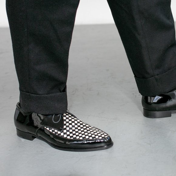 Saint Laurent Checkerboard Derby Shoes in Black - Picture 2 of 7
